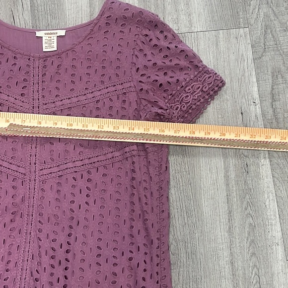 Sundance Eyelet Embroidered Cotton Dress – Size P6 – Purple - Picture 6 of 8